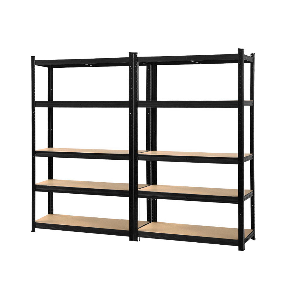 Garage Shelving - Giantz 2x1.8M x 0.9M Garage Shelving Warehouse Rack Pallet Racking Storage Shelf Black