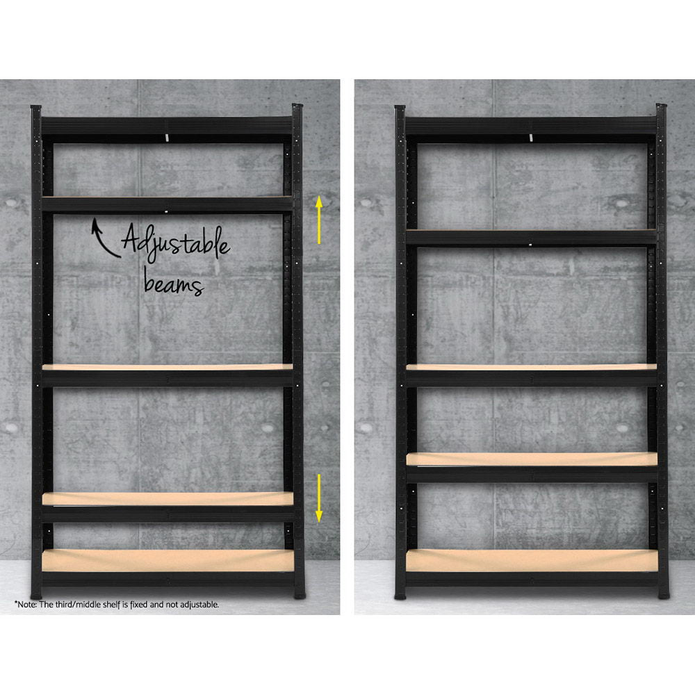 Garage Shelving - Giantz 3x1.8M x 0.9M Garage Shelving Warehouse Rack Pallet Racking Storage Shelf Black