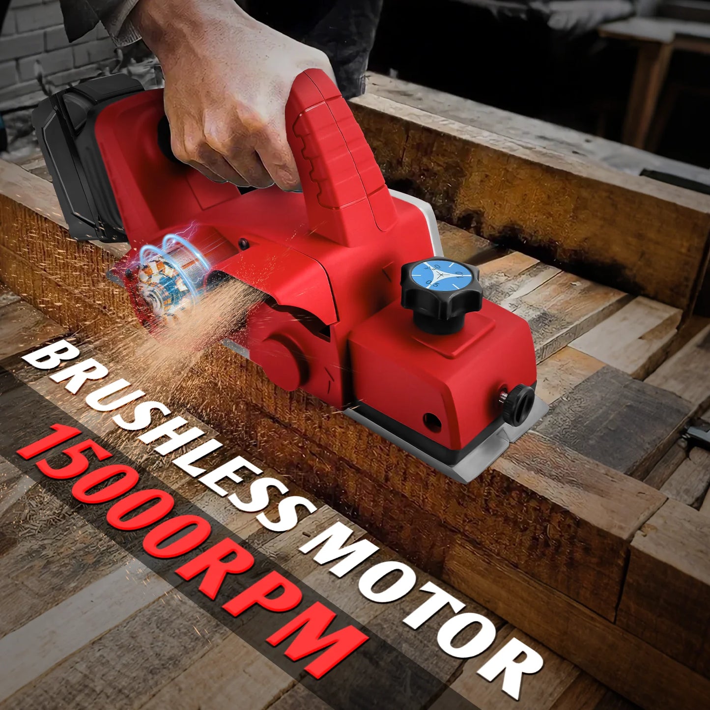 Milwaukee Compatible 18V Brushless Electric Planer 15000RPM