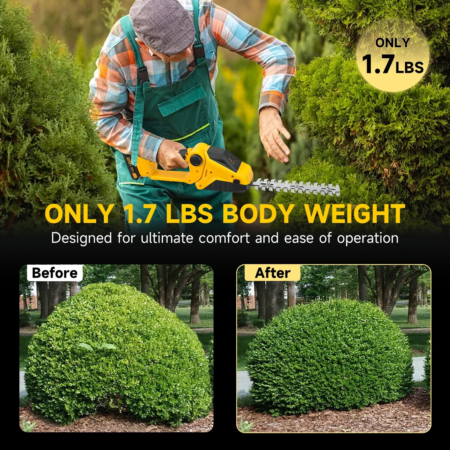 DeWalt 18V - 20V Max Compatible Cordless Hedge Trimmer Electric Grass Trimmer Bush Trimmer Grass Shears Garden Tools for Dewalt 20V Battery (No Battery)