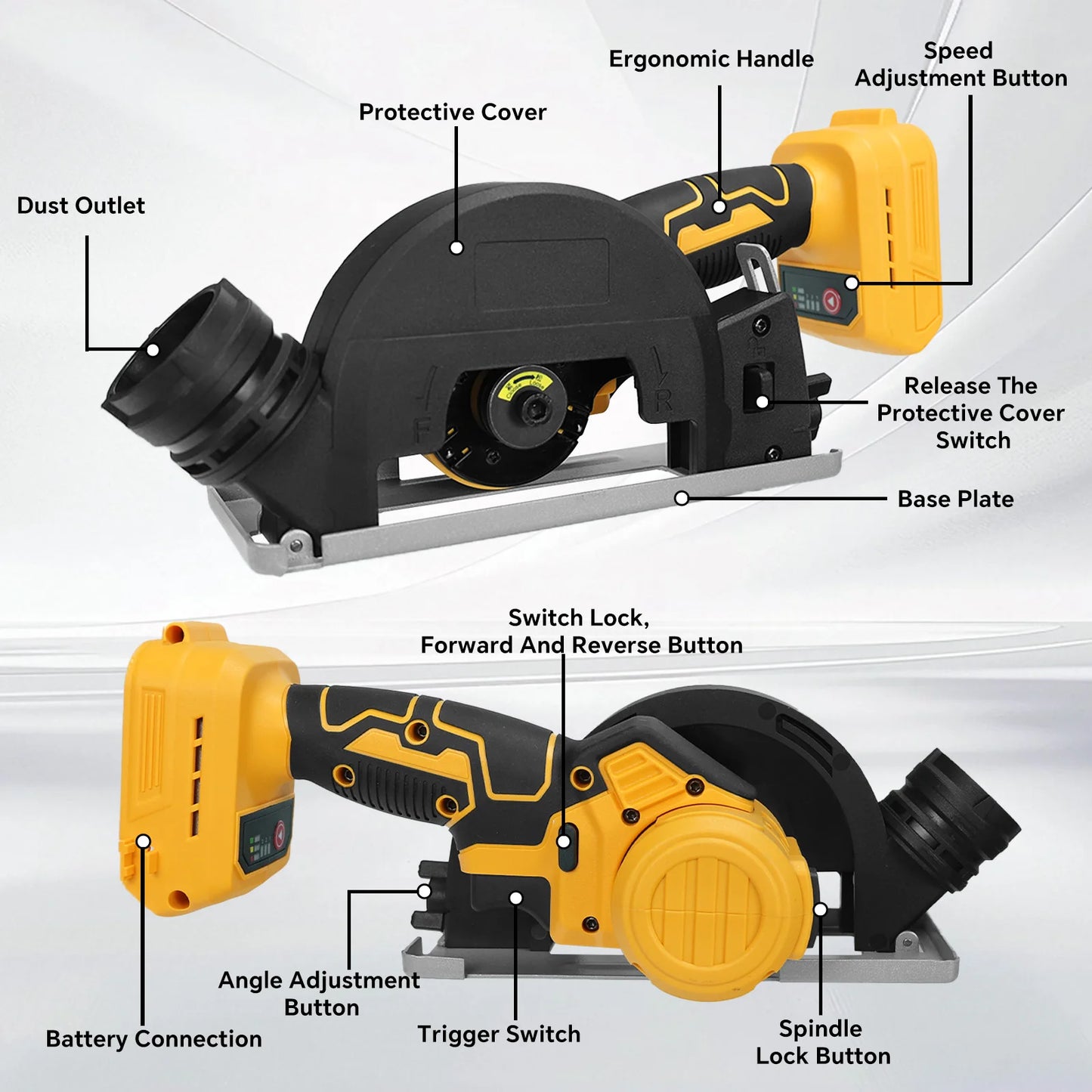 DeWalt Compatible 18V 20V Max 3 speed 1000W Brushless Electric Circular Saw