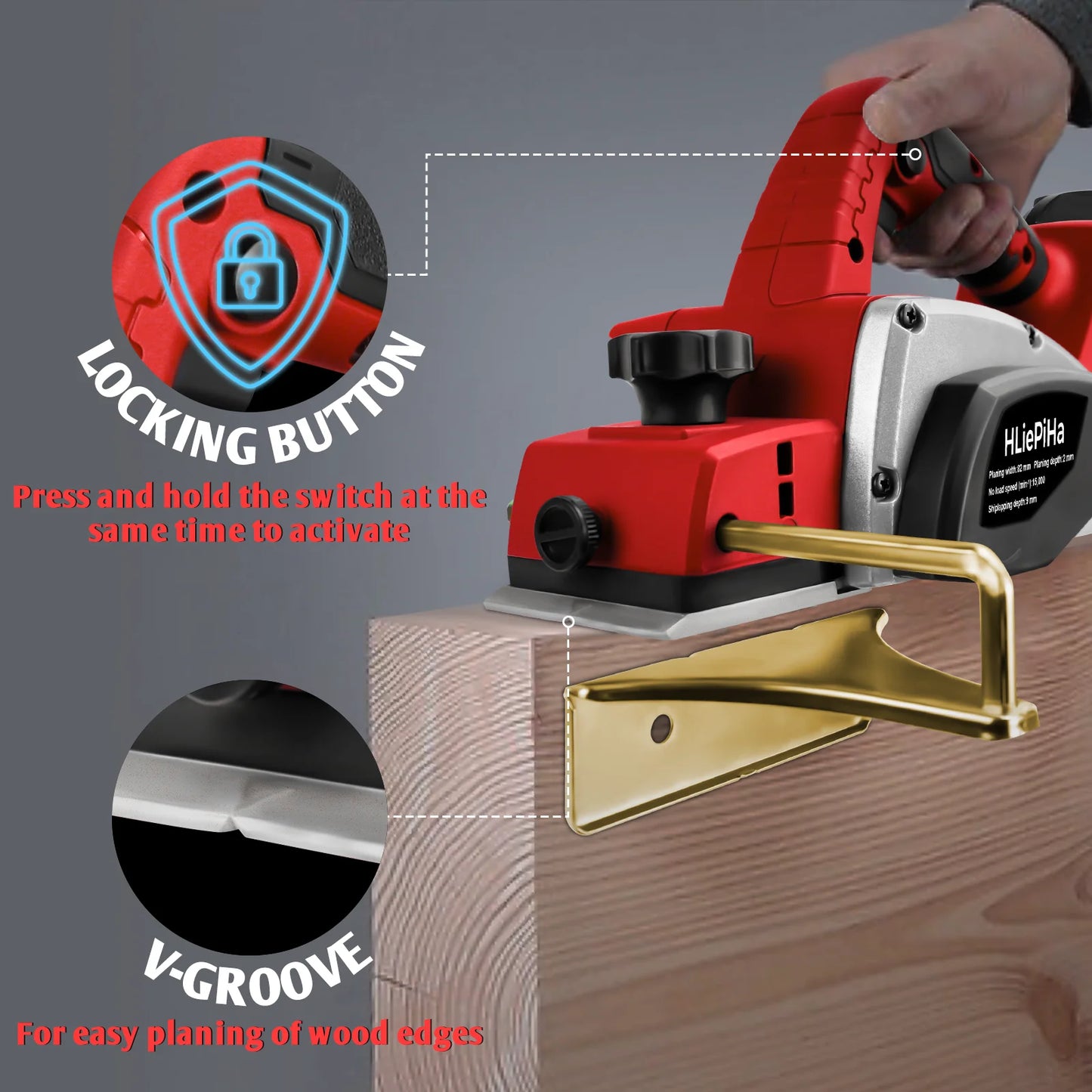 Milwaukee Compatible 18V Brushless Electric Planer 15000RPM