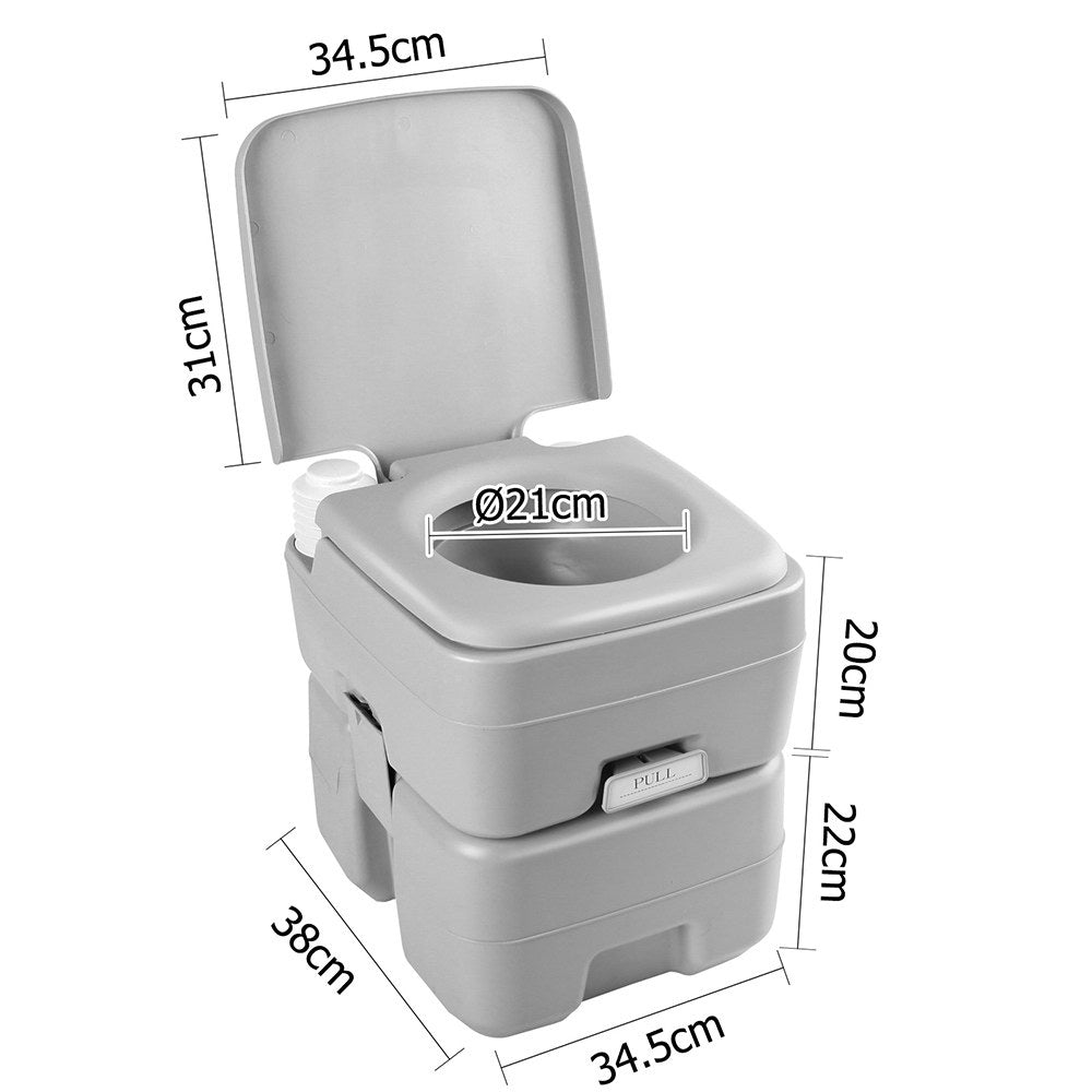 Camping Toilet Weisshorn 20L Portable Camping Toilet Outdoor Flush Potty Boating