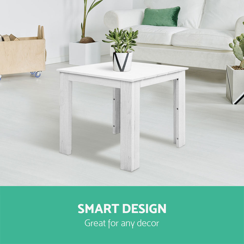 Coffee Side Table Wooden Desk Outdoor Furniture Camping Garden White