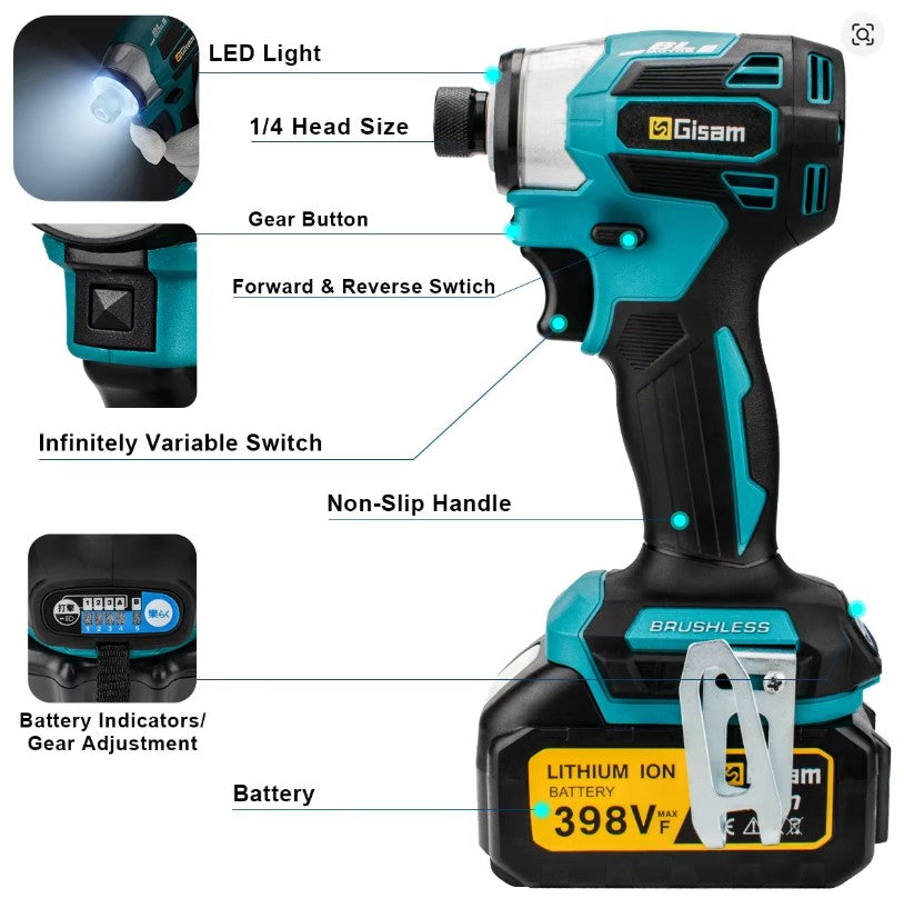 Makita compatible Drill driver combo- Driver, 2x Batteries and charger