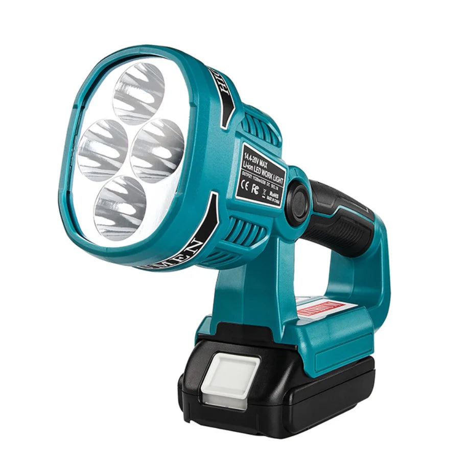 Makita Compatible JV LED Lamp 18V Cordless LED Flashlight Work Light Flashlight Without Battery USB Outdoor Emergency Lighting Spotlight