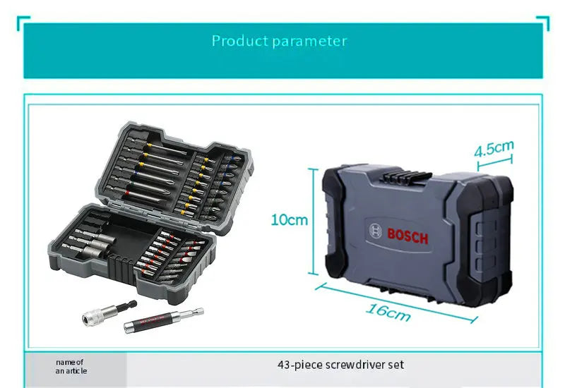 BOSCH Screwdriver Head Set 43 pieces Bit kit Power Screwdriver Electric Drill Home DIY Screwdriver Head  Set Rainbow Magic Box