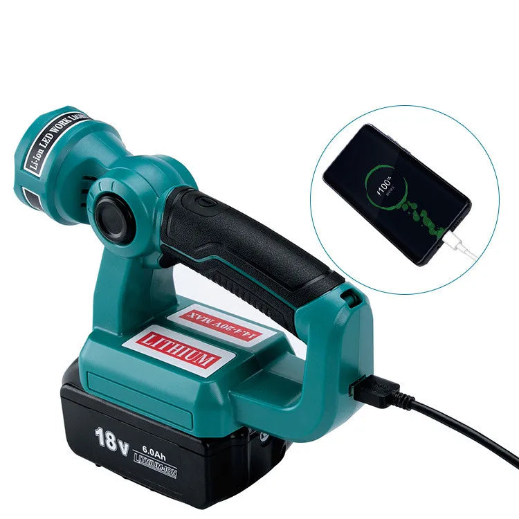 Makita Compatible JV LED Lamp 18V Cordless LED Flashlight Work Light Flashlight Without Battery USB Outdoor Emergency Lighting Spotlight