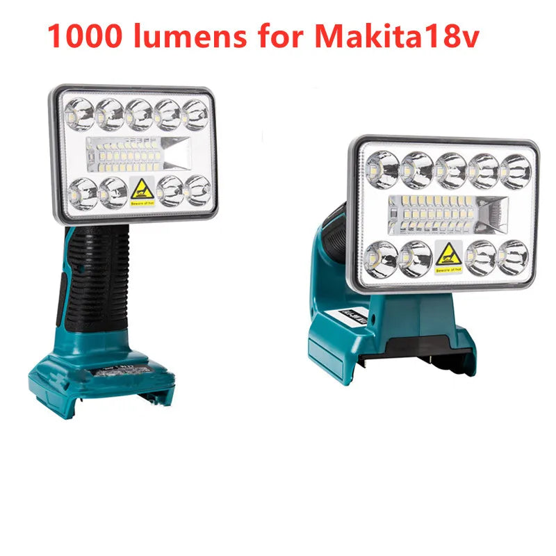 Makita Compatible JV LED Lamp 18V Cordless LED Flashlight Work Light Flashlight Without Battery USB Outdoor Emergency Lighting Spotlight