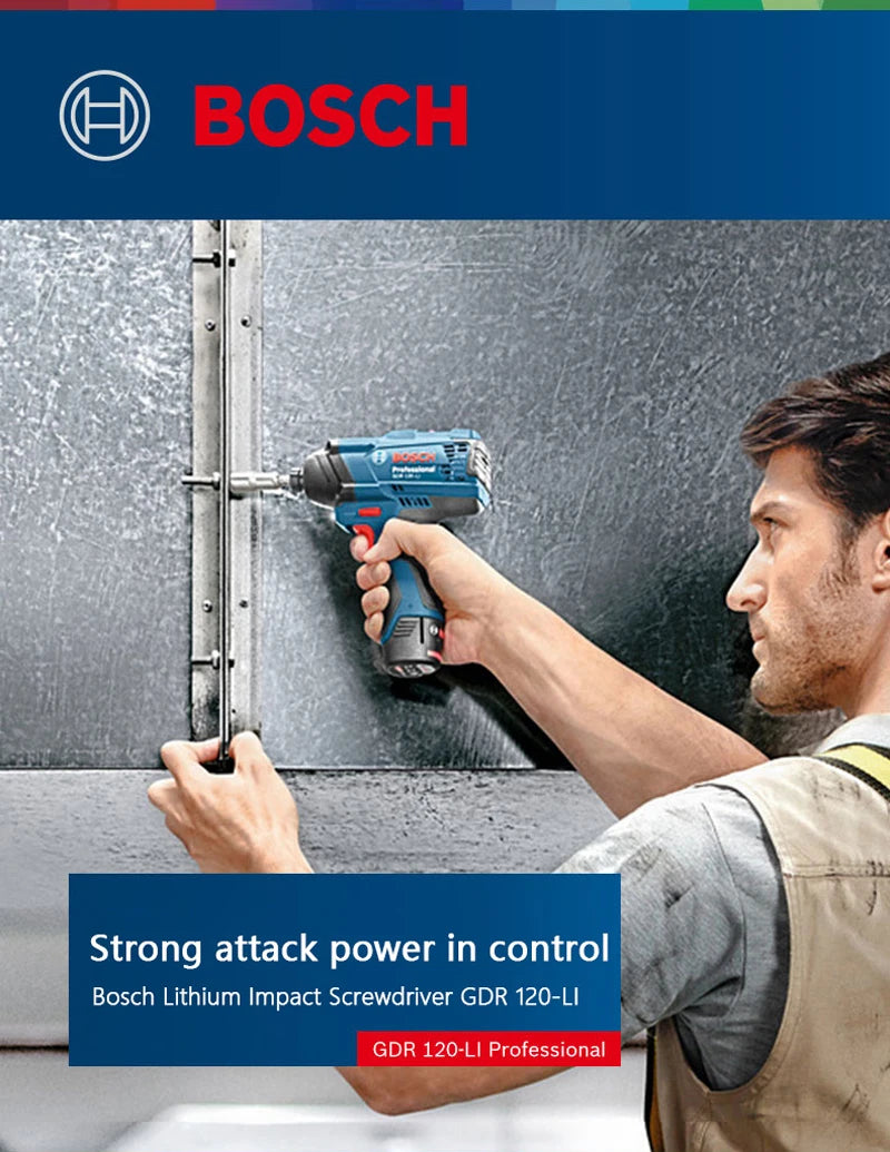Bosch Impact Driver GDR 120-LI 12V Cordless Electric Drill Rechargeable Screwdriver 100N/m Impact Wrench Bosch Power Tools