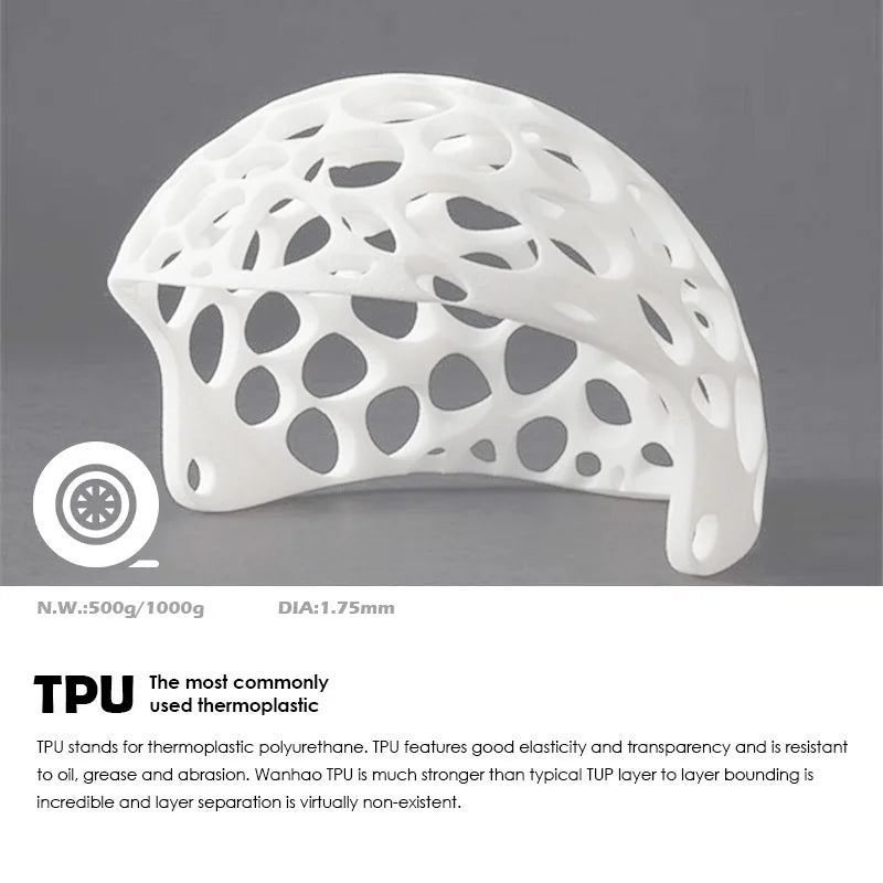 3D Printing JV 1.75mm Flexible TPU 3D Printing Filament No Bubble Non-toxic Sublimation 3D Printer Plastic Material TPU Filament 0.5KG/0.25KG