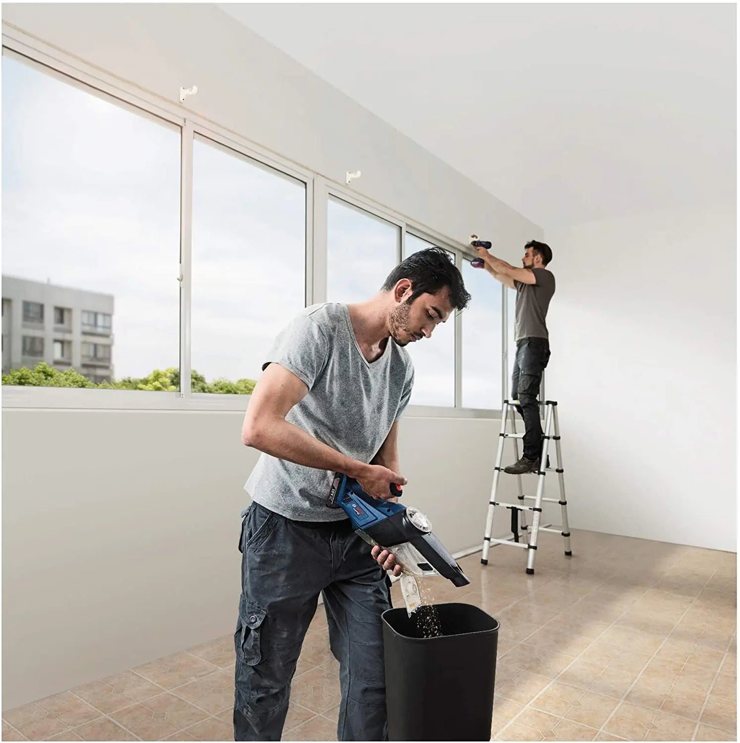 BOSCH 18V Cordless Vacuum Cleaner GAS 18V-1 Professional Rechargeable Handheld Industrial Vacuum For Car Household Woodworking
