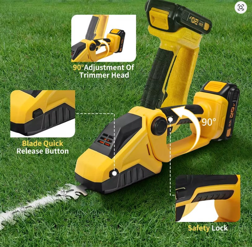 DeWalt Compatible 18v 20v 2‑in‑1 Cordless Hedge &amp; Grass Trimmer