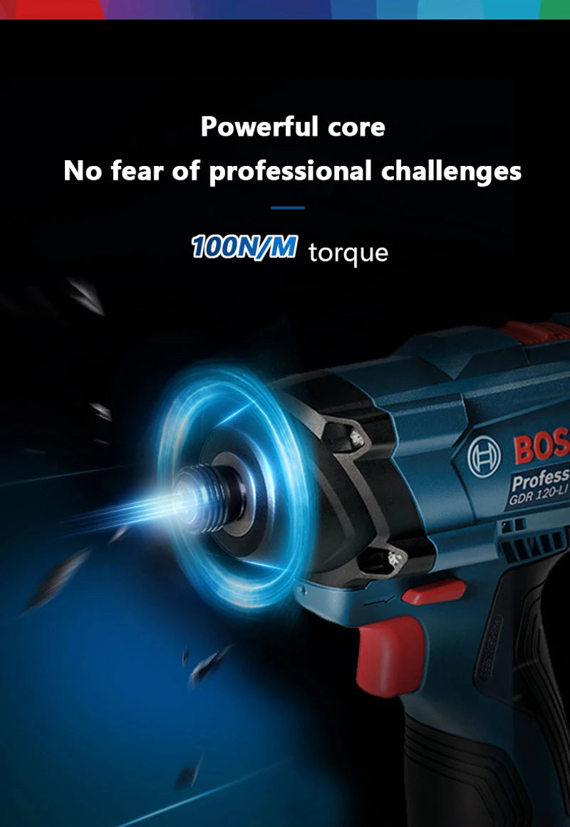 Bosch Impact Driver GDR 120-LI 12V Cordless Electric Drill Rechargeable Screwdriver 100N/m Impact Wrench Bosch Power Tools