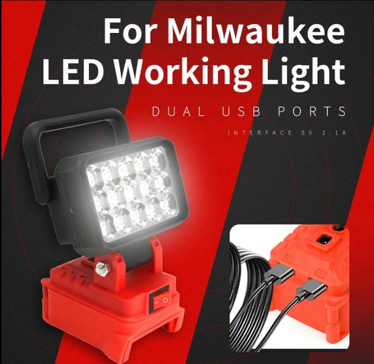 Milwaukee Compatible LED light and Phone charger
