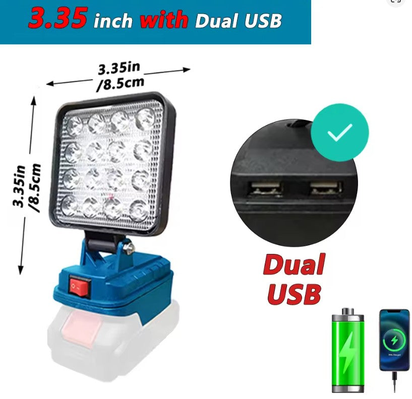 Makita compatible LED 18v light and phone charger