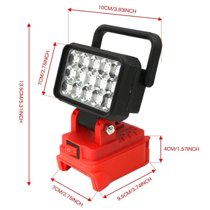 Milwaukee Compatible LED light and Phone charger