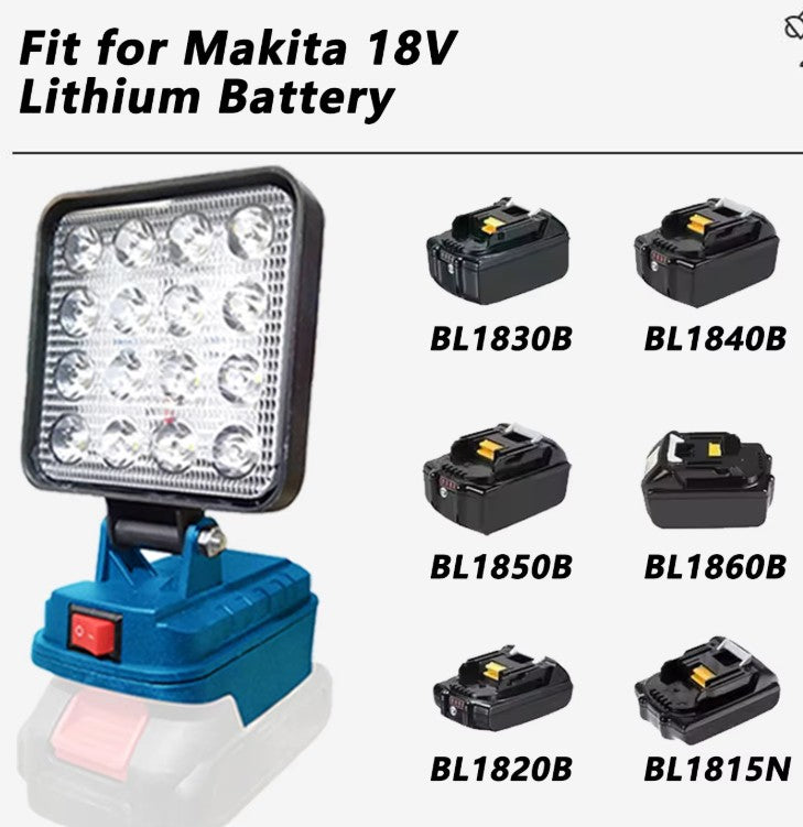 Makita compatible LED 18v light and phone charger
