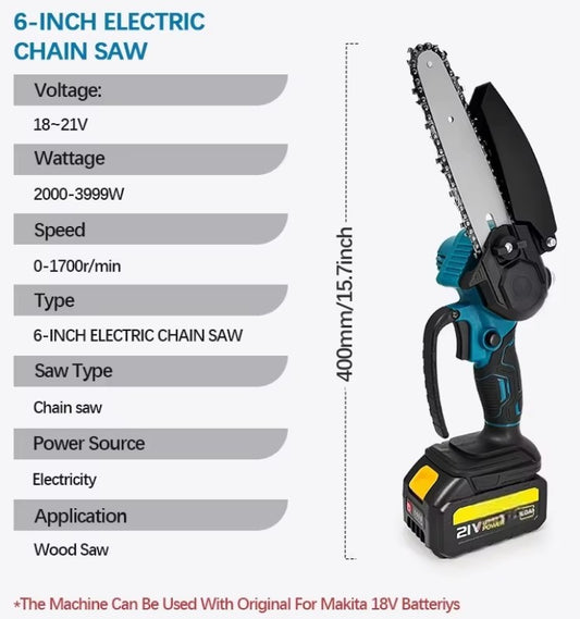 Makita compatible 6-inch 18v min Chainsaw