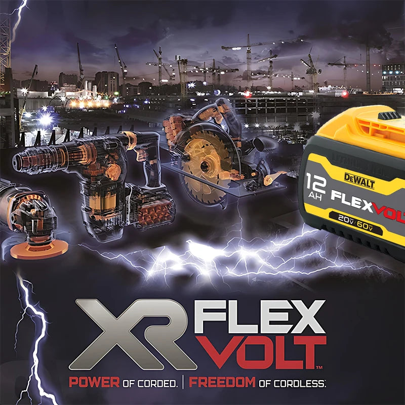 DeWalt original 12Ah 18V/20V-60V Flex Volt battery - 1Pk, 2Pk, 3Pk, 4Pk and Charger options