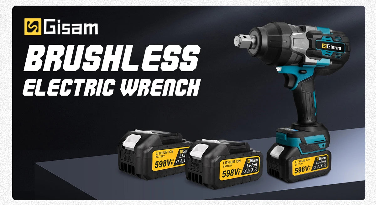 Makita compatible 18V Gisam 3100N.M High Torque Brushless Electric Impact Wrench 3/4 inch Cordless Electric Wrench Tools For Makita 18V Battery Pin