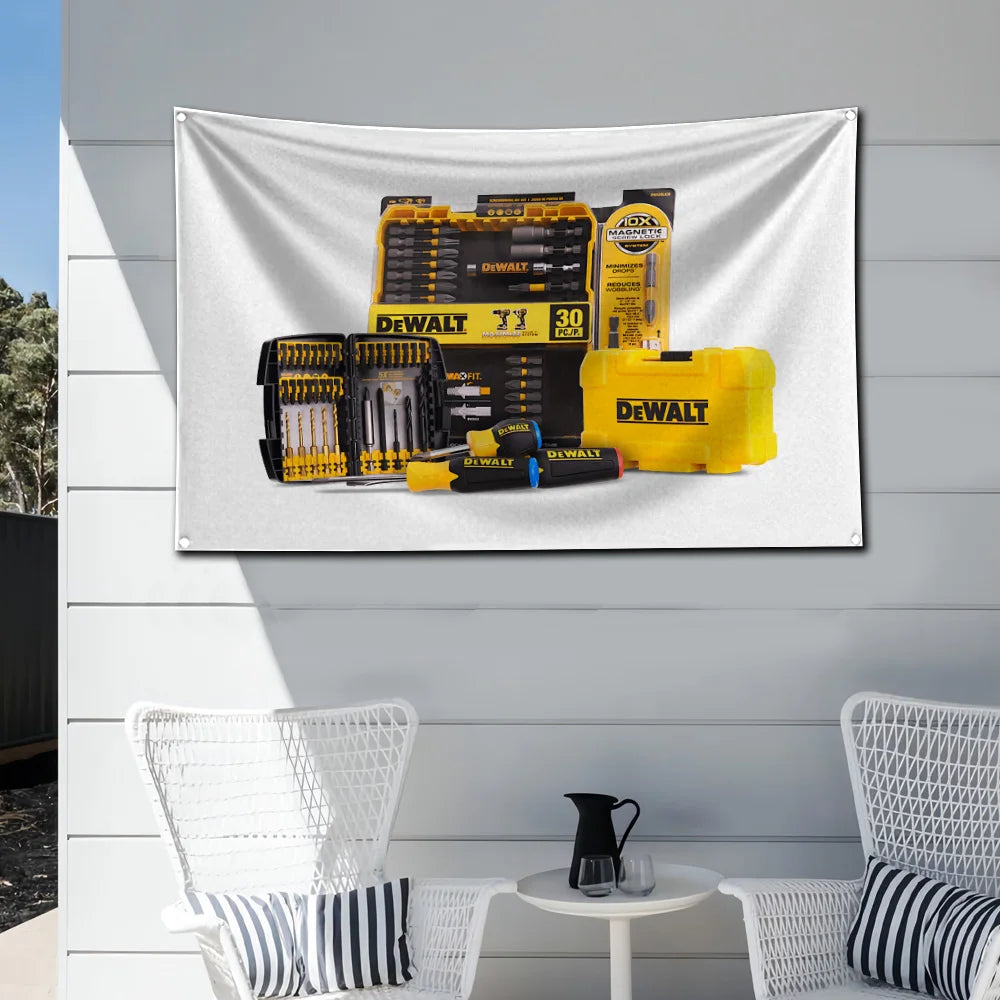 DeWalt Anmie Flag Polyester Digital Printing Banner for Garage Wall Art Out Door Decoration With