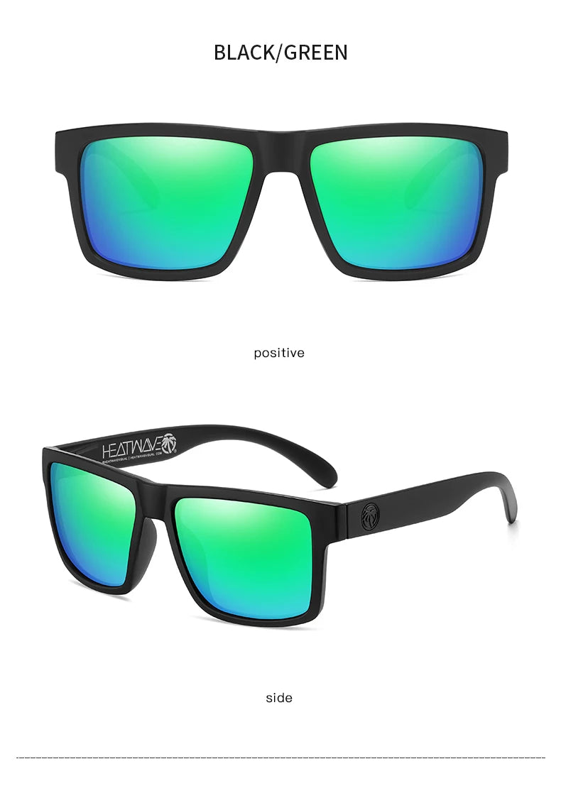 Heat Wave JV NEW High quality luxury Heat Wave brand Polarized sunglasses square Conjoined lens Women men sun glasses UV400