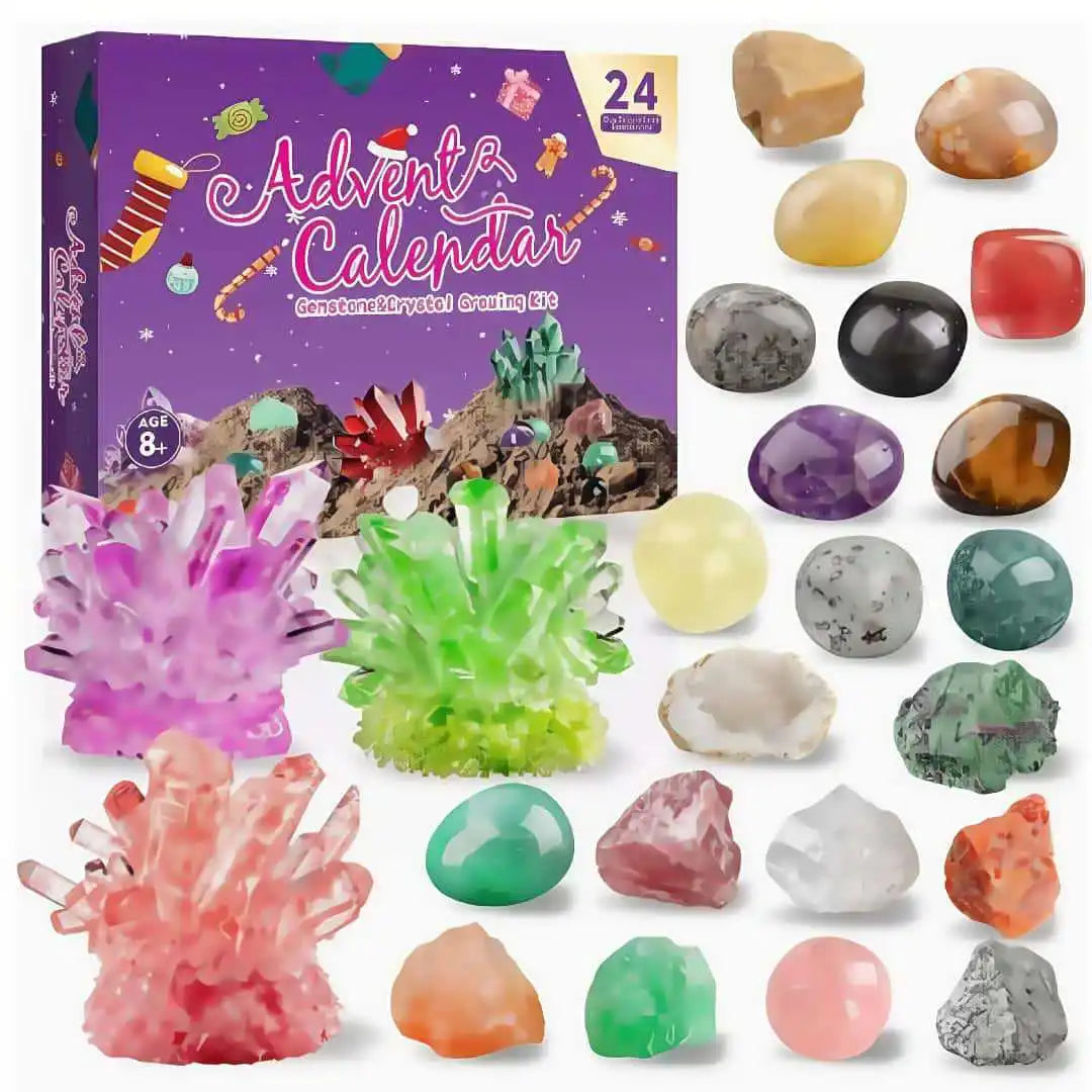 Crystal Growing Kit JV Advent Calendar 2025 24 Days Crystal Gemstones Minerals Rocks & Fossils Advent Calendars Gift for Kids