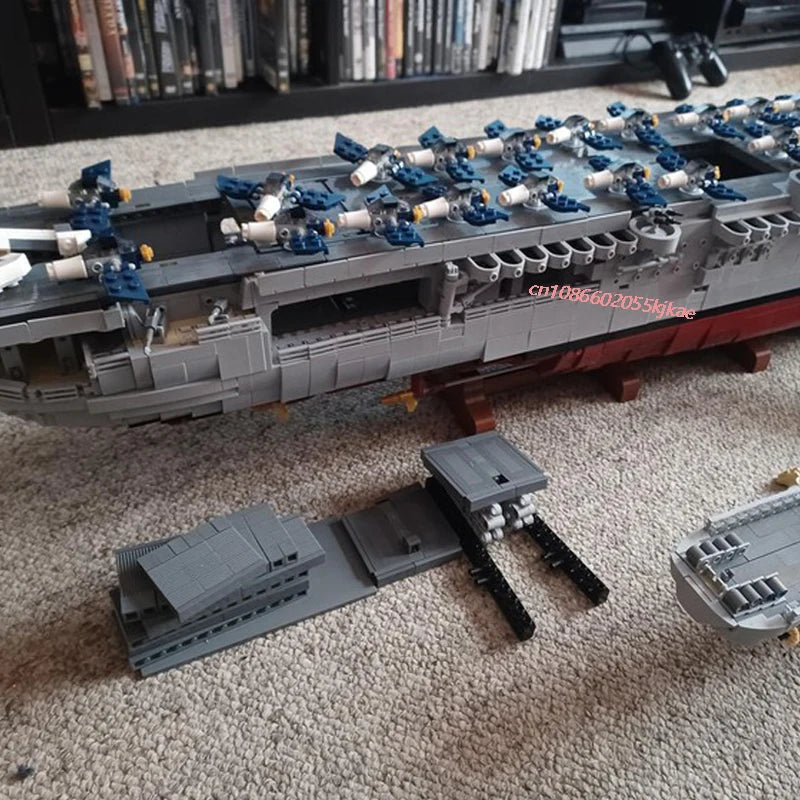 Enterprise JV 9829PCS WW2 Military MOC CV-6USS Enterprise battleship warship Model DIY creative ideas high-tech Child Toy Assembly Puzzle Gift