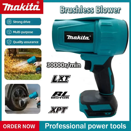 Makita 18V 30000RPM Brushless High Power Turbo Fan Blowers Electric Handheld Jet Fan Snow Leaf Dust Blowing Tool for 18V Battery