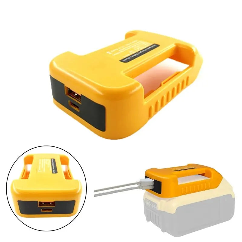 DeWalt compatible USB 18V 20V Adapter With Dual Output Interface For DEWALT 18V 20V Battery DCB200 Batteries