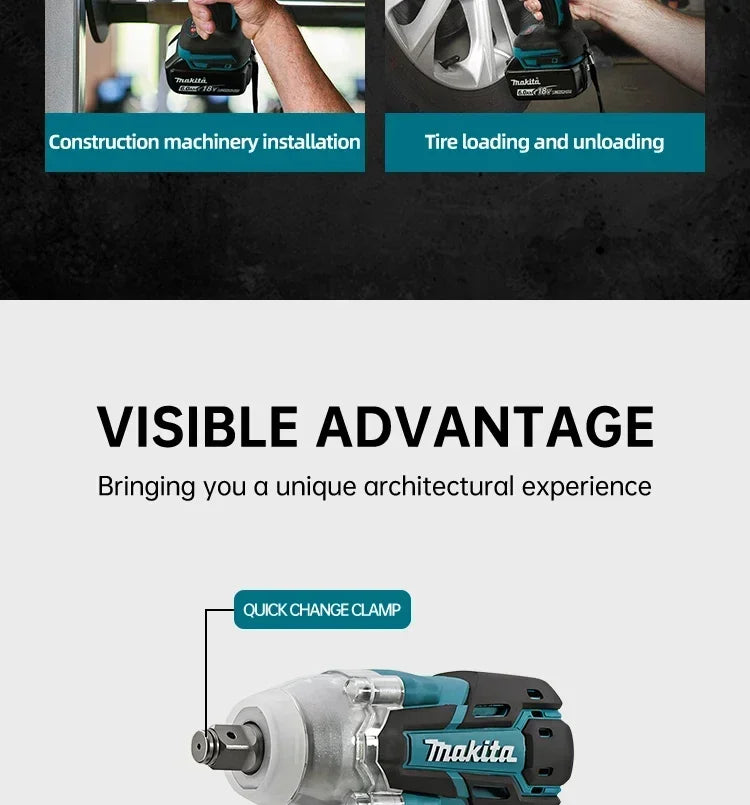 Makita DTW285 18V 320N.M Brushless Impact Wrench with 6.0Ah battery and Charger Kit