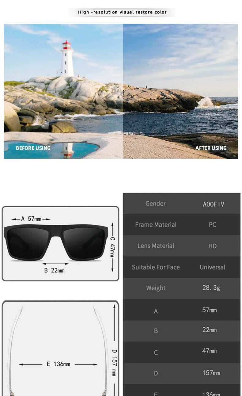 Okuma JV - Unisex UV400 Polarized Glasses, suitable for outdoor sports such as driving, fishing, cycling, hiking, etc