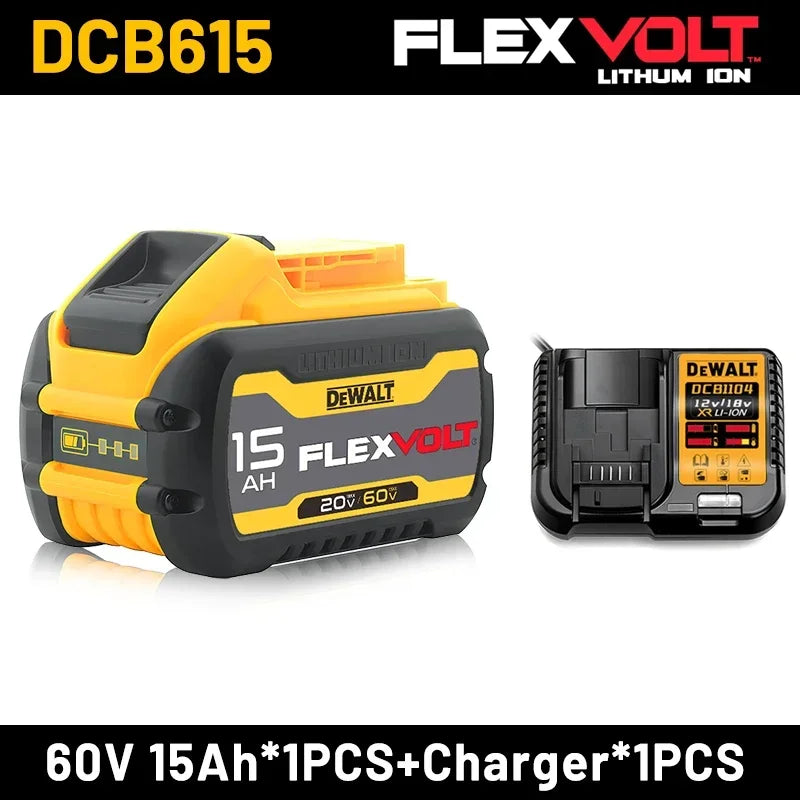 DeWalt original 15Ah 18V/20V- 60V battery- 1Pk, 2Pk, 3Pk and Charger options