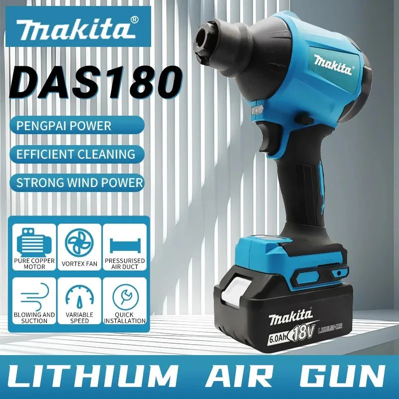 Makita 18V Brushless Air Blower Cordless Air Dust Removal Gun with Nozzle 18V Multifunction Dusting Machine Inflator Tool