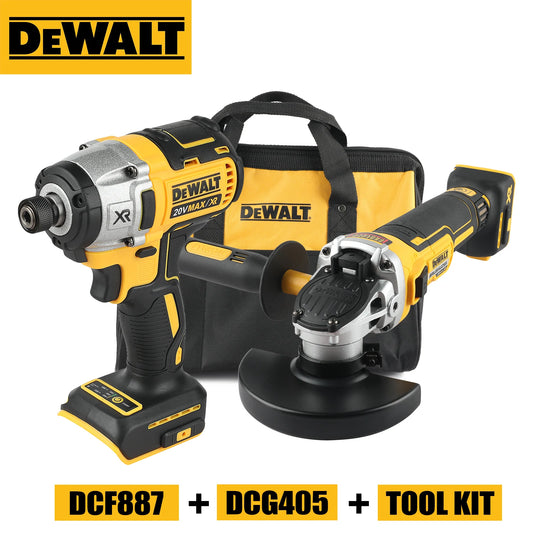 Dewalt 18V 20V Max DCF887 Impact Driver and DCG405 125mm Grinder with Bag - Combo Kit