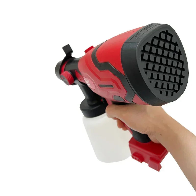 Milwaukee 18V 800ML Electric Spray Gun Cordless Paint Sprayer Auto Furniture Steel Coating Airbrush Compatible Red Electric Spray