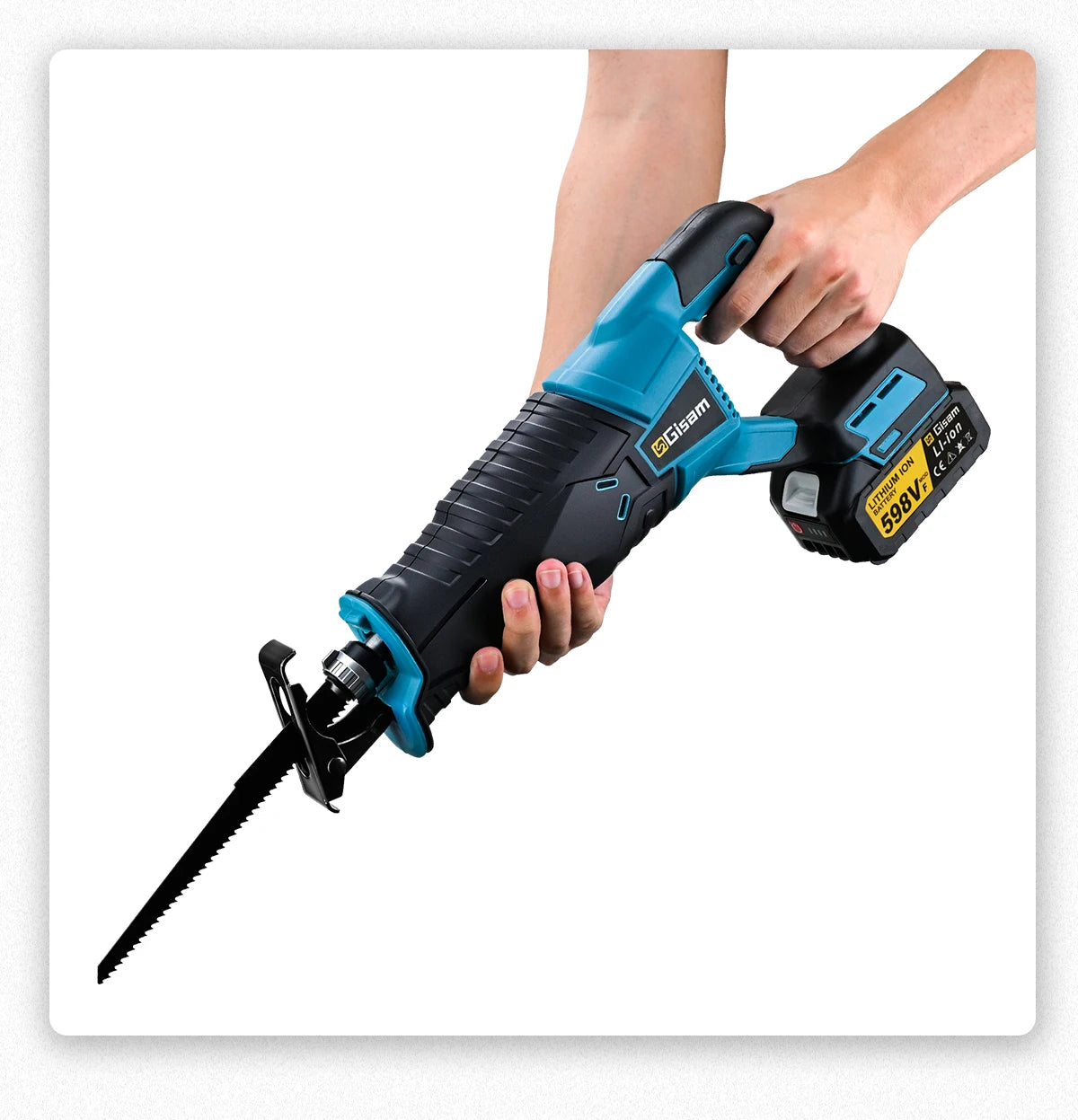 Makita Compatible 18V Gisam 3000W 10000SPM Electric Reciprocating Saw Electric Chainsaw Saber Saw Portable Cordless Tool For makita 18v battery pin