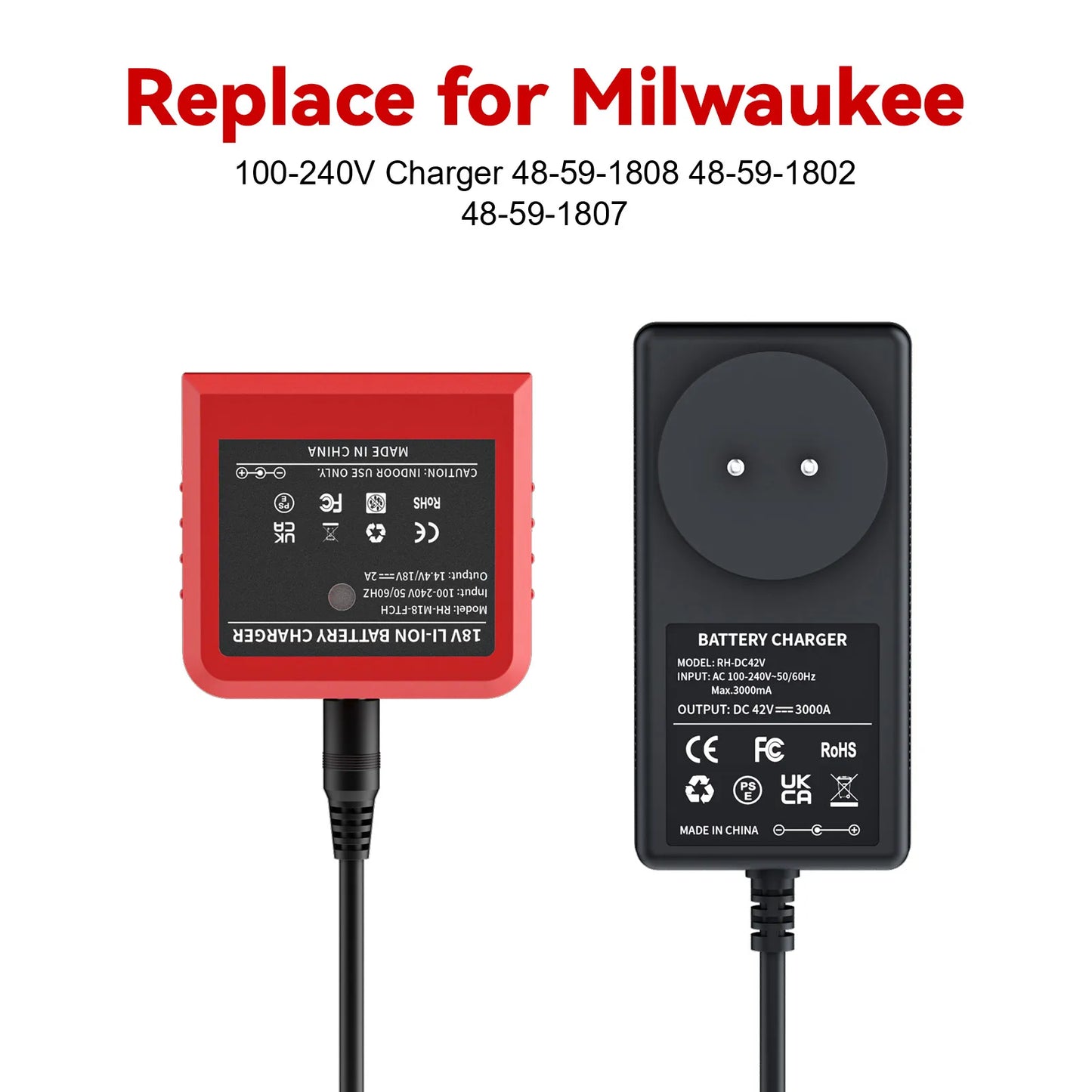 Milwaukee Compatible M18 18v Battery Charger for M18M18B5