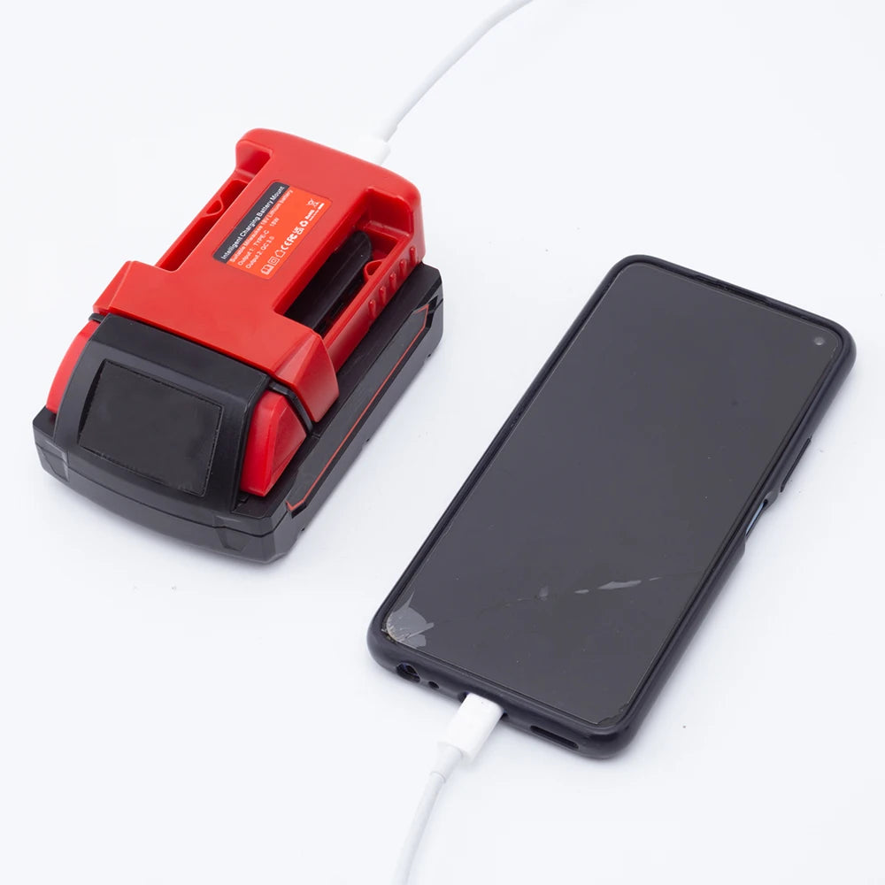 Milwaukee Compatible JV Power Bank Charger  For Milwaukee 18V Lithium Battery With USB With Type-C for Laptop Mobile Phone Fast Charging(NO Battery)