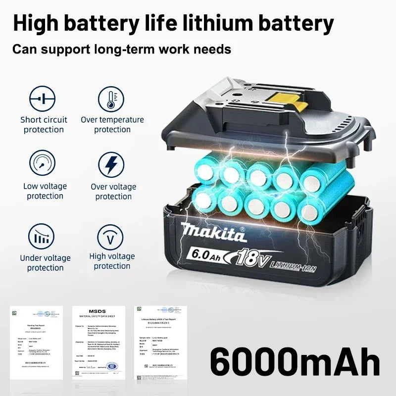 Genuine Makita BL1860 18V 6AH TBW Battery Power Tools Li-ion Replacement LXT BL1850 BL1840 for 18V Screwdriver with BMS TPCELL 18V