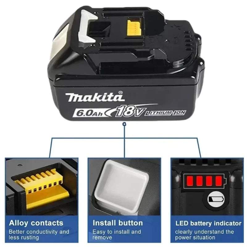 Genuine Makita BL1860 18V 6AH TBW Battery Power Tools Li-ion Replacement LXT BL1850 BL1840 for 18V Screwdriver with BMS TPCELL 18V