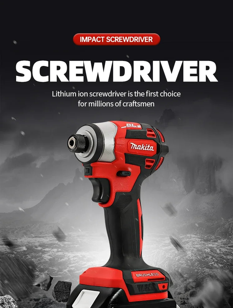 Makita 18V DTD173 Red Brushless Drill Power Tool for Home Improvement And DIY 180Nm Electric Wood/Bolt/T-Mode