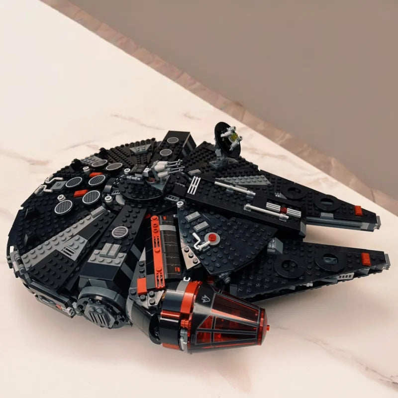 Millennium Falcon JV 1579pcs MINISO UCS Star Battle Rebuilding Milky Way Dark Falcon Millennium Falcon Spaceship 75389 Building Block Christmas Gifts
