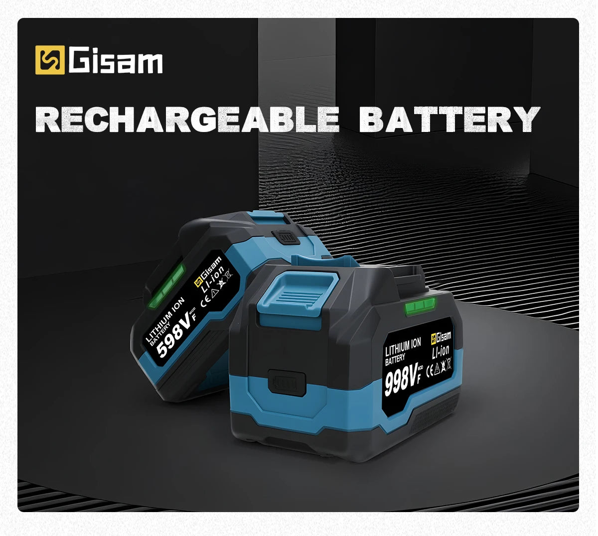 Makita Compatible 18V Gisam Rechargeable Battery 4.0AH 6.0AH Power Tool Lithium battery Led indicator batteries Pack For Makita 18v Battery Pins