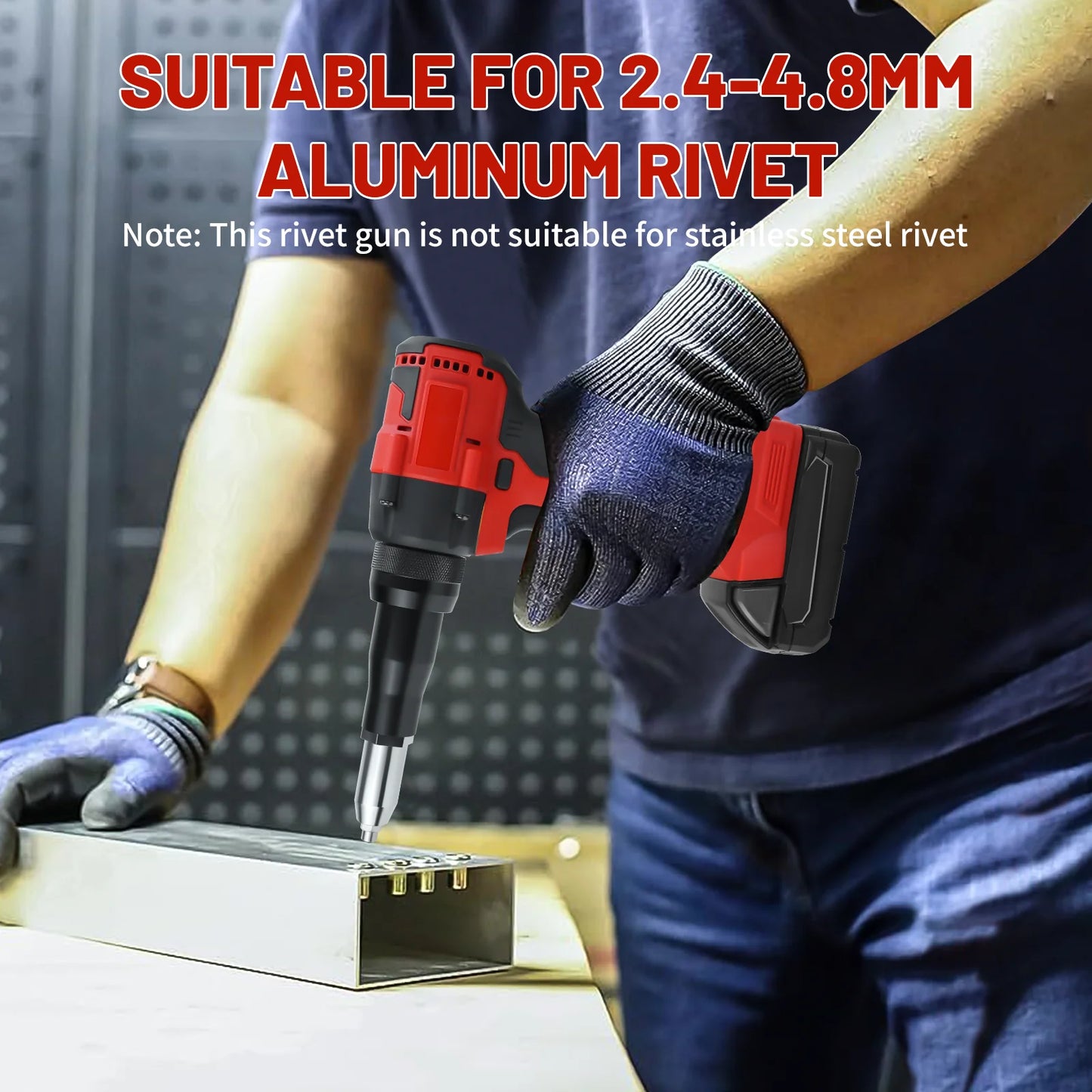 Milwaukee compatible Brushless Electric Rivet Gun 2.4-4.8mm