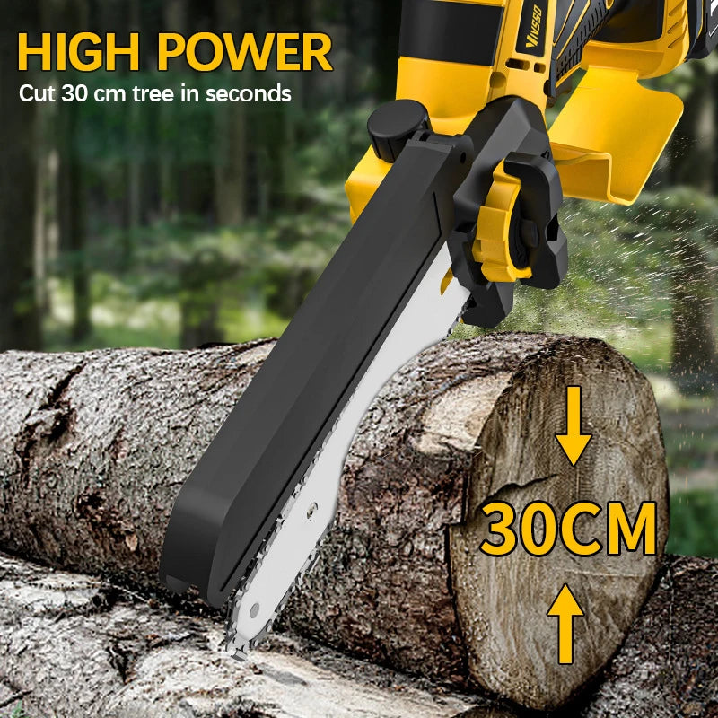 DeWalt Compatible JV 18V 20V Max VIVSSO Electric Chain Saw Rechargeable Woodworking Saw 8 Inch Mini Chain Saw Garden Pruning Saw Tool For Dewalt 20v Battery Pins
