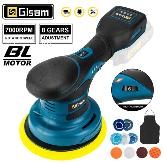 Makita Compatible 18V JV Gisam Brushless Car Polisher 6Gears Adjustment Wireless Car Polishing Machine Electric Polish Tool For Makita 18v Battery Pins