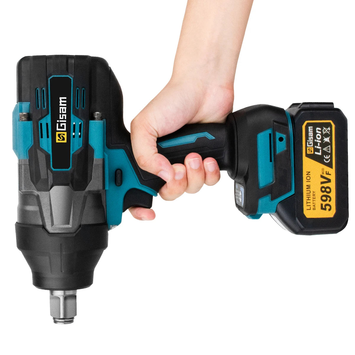 Makita compatible 18V Gisam 3100N.M High Torque Brushless Electric Impact Wrench 3/4 inch Cordless Electric Wrench Tools For Makita 18V Battery Pin