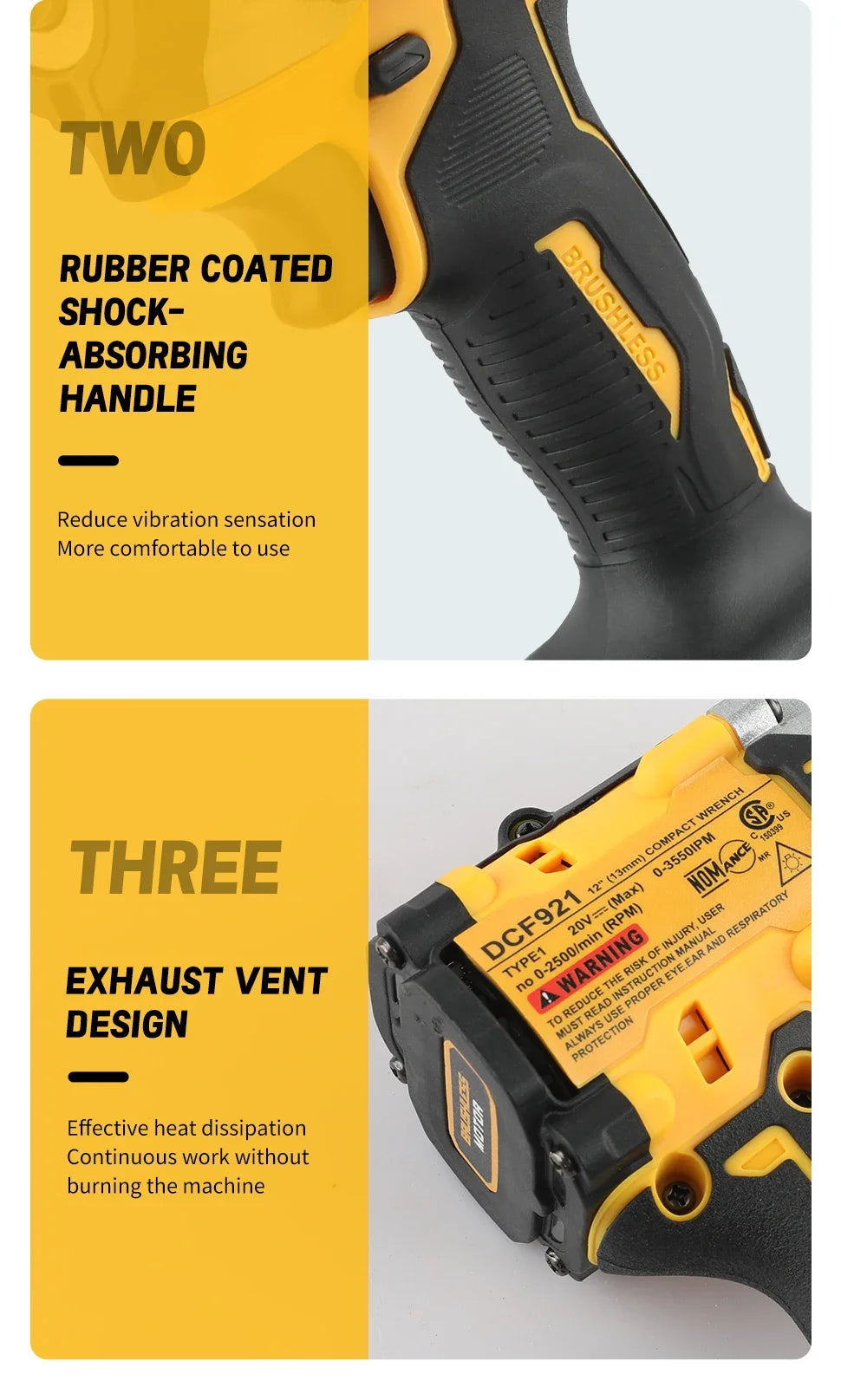 Dewalt 18V 20V Max DCF921 Impact Wrench with 6.0Ah battery and Charger